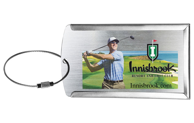 Brushed Metal Luggage Bag Tag (PhotoImage Full Color)